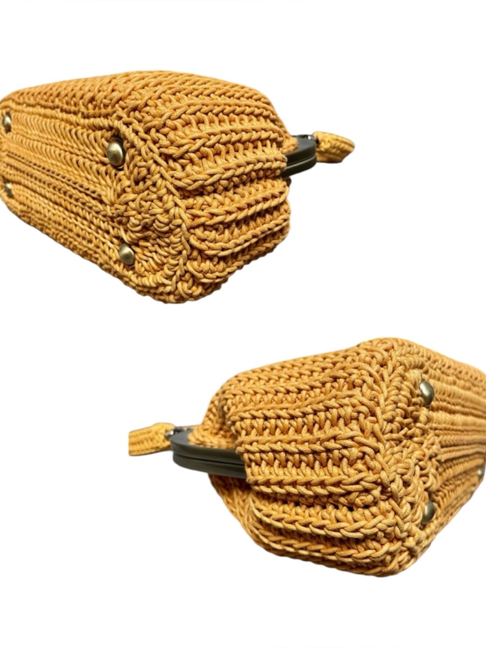 Patricia Nash Willow Woven Cotton Frame Top-Handle Crossbody Kisslock 2-Way Bag - Picture 6 of 9